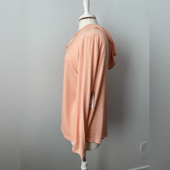 Shadow Sport NWT Pastel Peach Lightweight Soft Transitional Hoodie Sweatshirt 1X - Picture 6 of 6